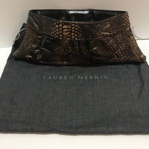 Lauren Merkin Embossed Leather Clutch